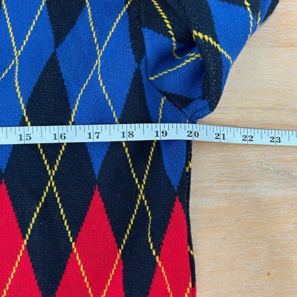 Stilosophy Industry Sweater Mens M/L Argyle Cardigan Wool Made Italy Knit Luxury - Picture 8 of 9